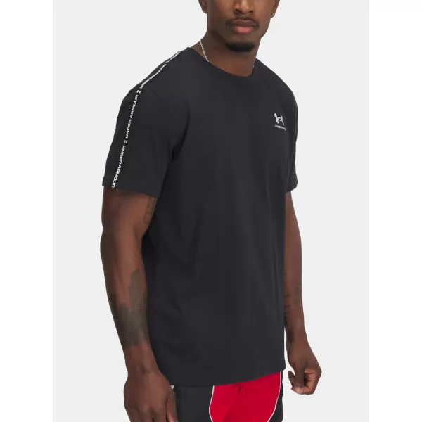  Herren-T-Shirt UNDER ARMOUR ICON HWT TEE TAPING 1390300-001 SCHWARZ 