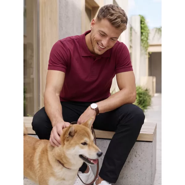  Herren t -Shirt mit einem Kragen ALTISPORT NoPrint NP/ALM302 GRANAT 