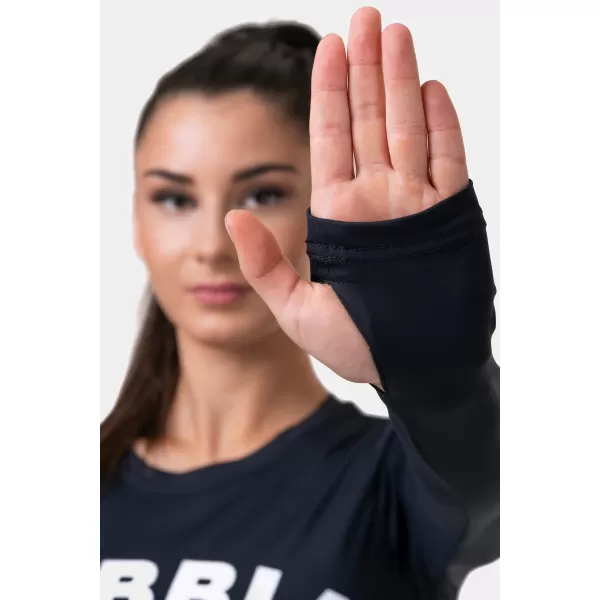  Sports HERO Langarm-Crop-Top 585 BLACK Nebbia 