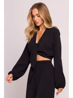 Crop-Top für Damen MOE M861 SCHWARZ