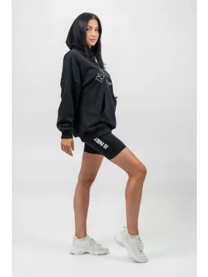 Übergroßes Kapuzensweatshirt GYM RAT 256 SCHWARZ Nebbia