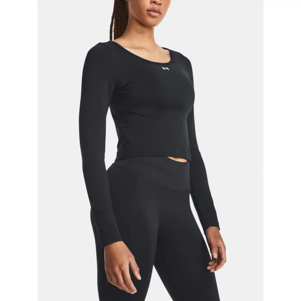  Damen-T-Shirt UNDER ARMOUR TRAIN SEAMLESS LS 1379150-001 SCHWARZ 