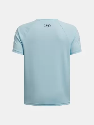 T-Shirt für Jungen UNDER ARMOUR TECH SPLIT WORDMARK SS 1383010-494 BLAU