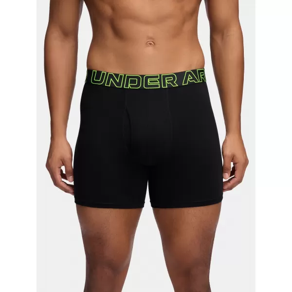  Herren-Boxershorts UNDER ARMOUR M PERF COTTON 6IN (3KS) 1383889-004 SCHWARZ 
