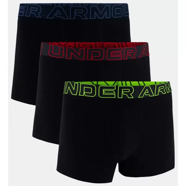  Herren-Boxershorts UNDER ARMOUR M PERF COTTON 3IN (3KS) 1383891-004 SCHWARZ 