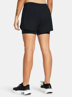 Damen-Shorts UNDER ARMOUR FLY BY 2-IN-1 SHORTS 1382440-001 SCHWARZ