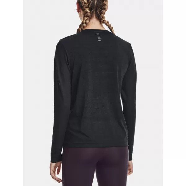  Damen-T-Shirt UNDER ARMOUR SEAMLESS STRIDE LS 1375699-001 SCHWARZ 