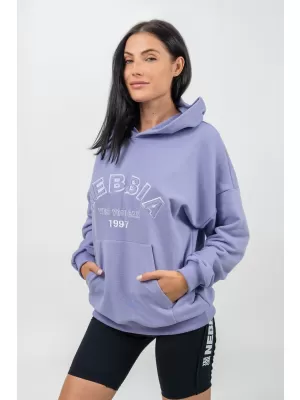 Übergroßer Kapuzenpullover GYM RAT 256 LIGHT PURPLE Nebbia