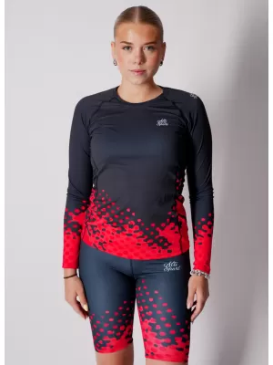 Frauen funktionales t -Shirt mit langen Ärmeln Premium ALTISPORT VOJ/ALW109TR03 ROTSCHWARZ