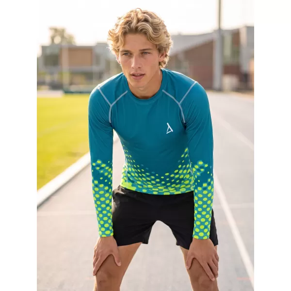  Funktionelle Kompression t -Shirt von Männern mit langarmiger Prämie ALTISPORT VOJ/ALM109TR03 EMERALD-FLUO 