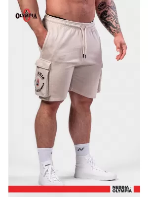 Gewaschene, lockere Cargo-Shorts LEGACY 787 HELLGRAU Nebbia