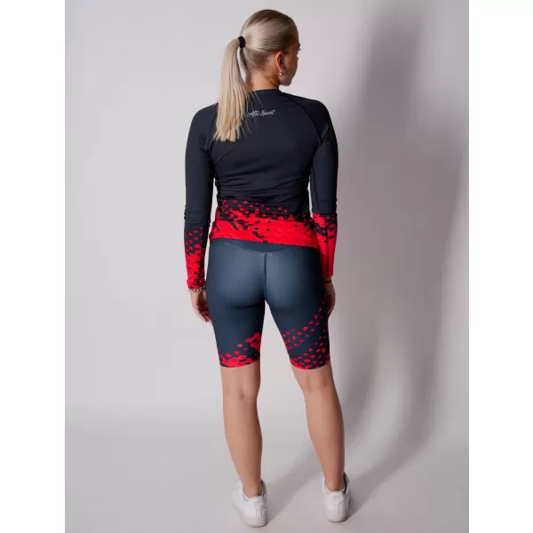  Frauen funktionales t -Shirt mit langen Ärmeln Premium ALTISPORT VOJ/ALW109TR03 ROTSCHWARZ 