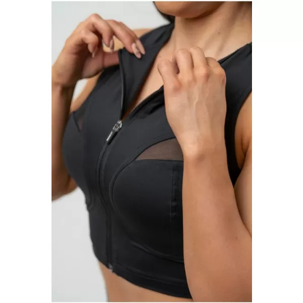  Damen-Crop-Top mit hohem Halt INTENSE Mesh 842 BLACK Nebbia 