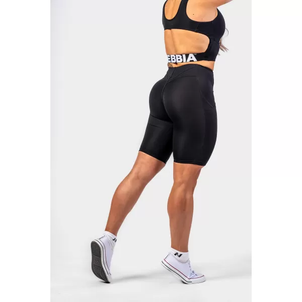  GYM THERAPY 628 SCHWARZ Nebbia 10 Zoll Radhose mit hoher Taille 