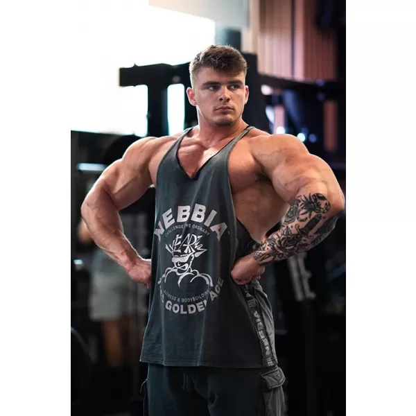  Gewaschener Muscle-Back-String GOLDEN AGE 791 BLACK Nebbia 