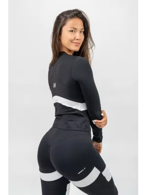 Schwarzes Top mit langen Ärmeln TRUE HERO 242 BLACK Nebbia