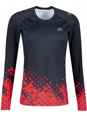 Frauen funktionales t -Shirt mit langen Ärmeln Premium ALTISPORT VOJ/ALW109TR03 ROTSCHWARZ