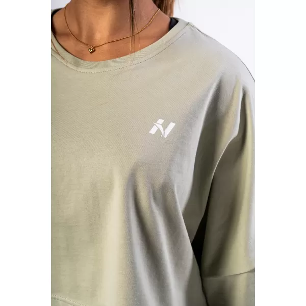  Übergroßes Crop-T-Shirt JUST FLOW 431 HELLGRÜN Nebbia 
