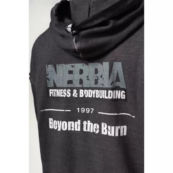  Ausgewaschenes Sweatshirt mit Reißverschluss GYM BRO 362 BLACK Nebbia 