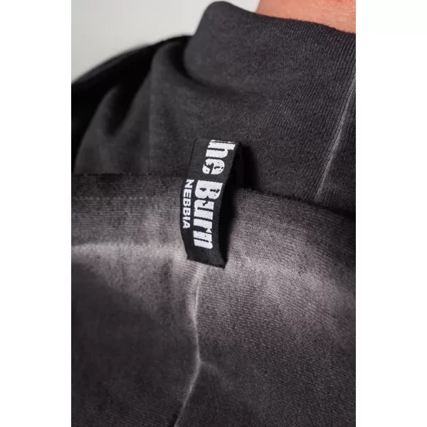  Ausgewaschenes Sweatshirt mit Reißverschluss GYM BRO 362 BLACK Nebbia 