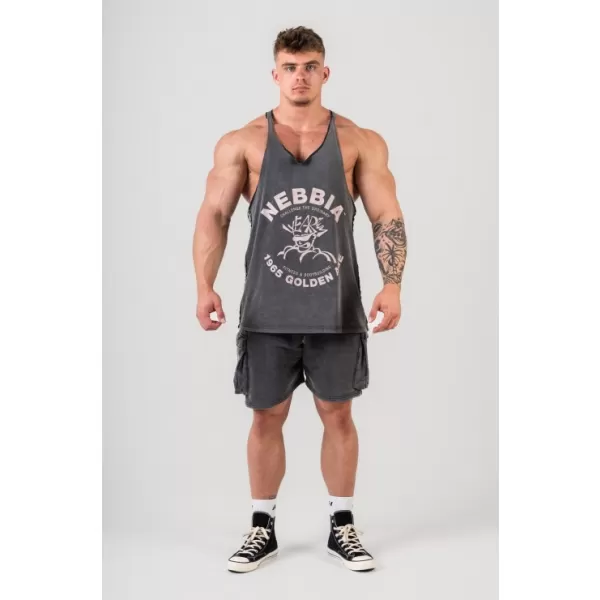  Gewaschener Muscle-Back-String GOLDEN AGE 791 BLACK Nebbia 