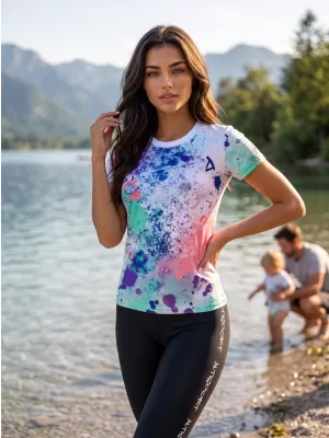Hochwertiges Funktions-T-Shirt für Damen ALTISPORT VOJ/ALW055TR01 LILA/GRÜN