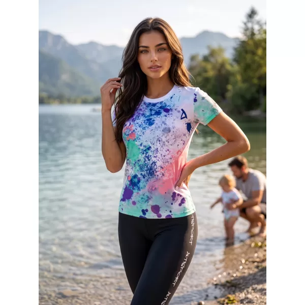  Hochwertiges Funktions-T-Shirt für Damen ALTISPORT VOJ/ALW055TR01 LILA/GRÜN 