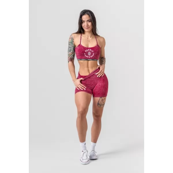 Gewaschene Leggings-Shorts mit hoher Taille HERITAGE 780 RED Nebbia 