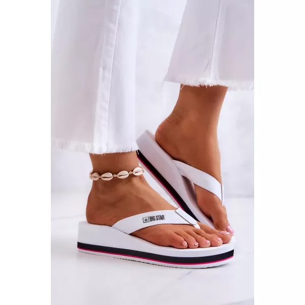  Damen-Flip-Flops mit Keilabsatz BIG STAR JJ274A333 WEISS Big Star Shoes 