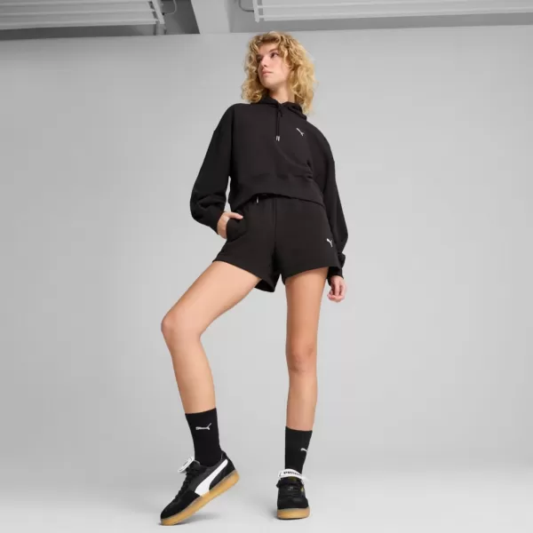  Damen Sweatshirt PUMA WARDROBE ESS RELAXED CROPPED HOODIE TR 629746-01 SCHWARZ 