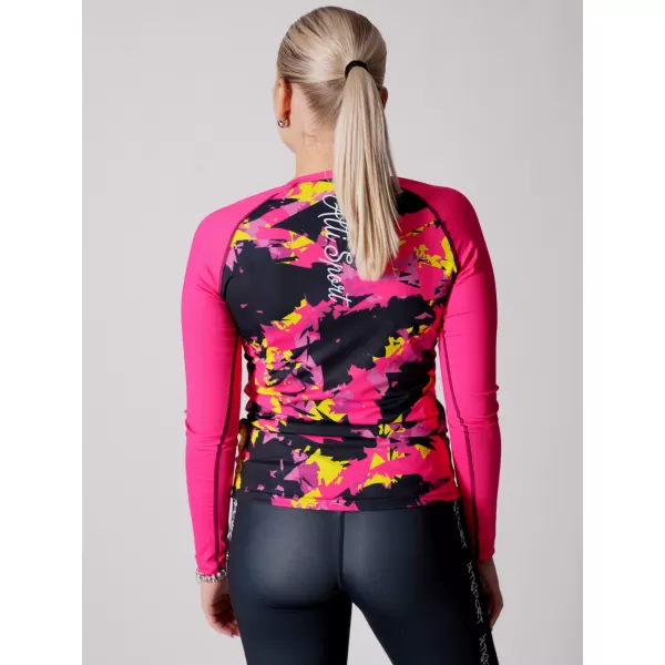  Frauen funktionales t -Shirt mit langen Ärmeln Premium ALTISPORT VOJ/ALW110TR03 PINK -BLACK 