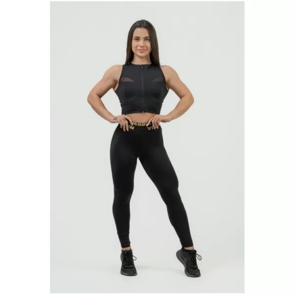  Damen-Crop-Top mit hohem Halt INTENSE Mesh 842 BLACK Nebbia 