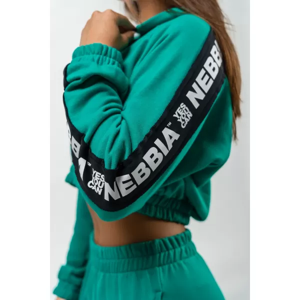  Crop-Hoodie ICONIC 254 GREEN Nebbia 