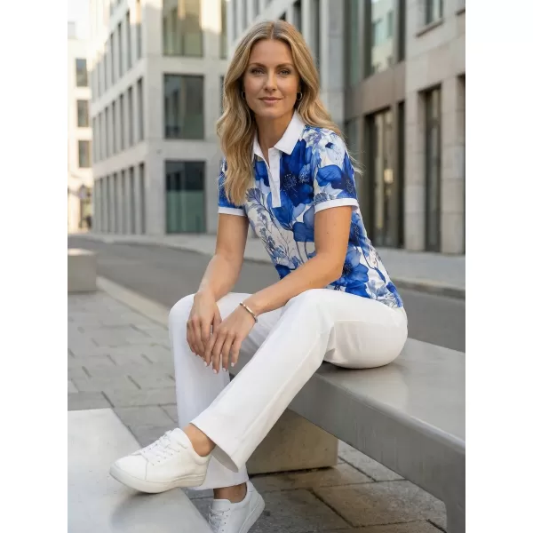  Frauenfunktional T -Shirt mit Premiumkragen ALTISPORT VOJ/ALW102TR05 MARINE/WEIß 