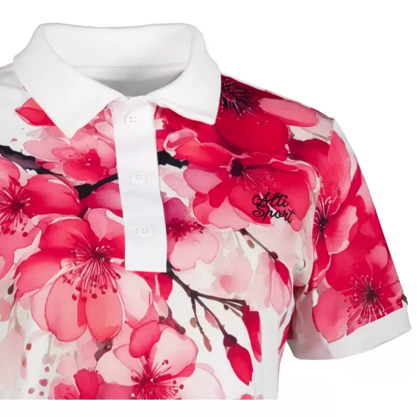  Frauenfunktional T -Shirt mit Premiumkragen ALTISPORT VOJ/ALW102TR05 ROSA/WEIß 