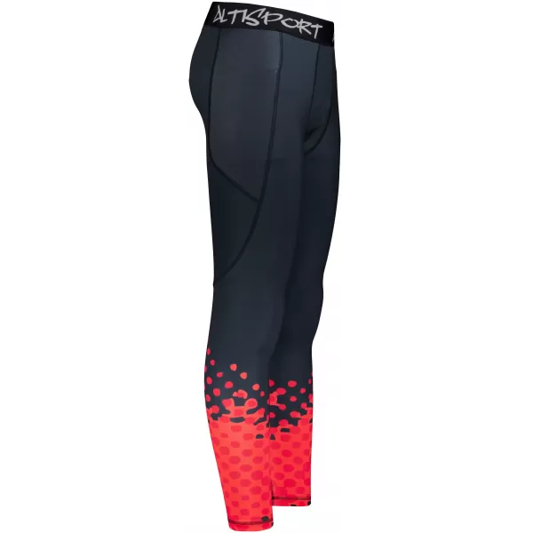  Lange Premium-Sportleggings für Herren ALTISPORT VOJ/ALM109LEG01 ROT/SCHWARZ 