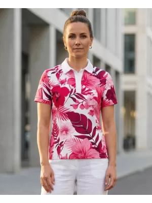 Frauenfunktional T -Shirt mit Premiumkragen ALTISPORT VOJ/ALW111TR05 ROSA BLUMEN