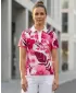 Frauenfunktional T -Shirt mit Premiumkragen ALTISPORT VOJ/ALW111TR05 ROSA BLUMEN