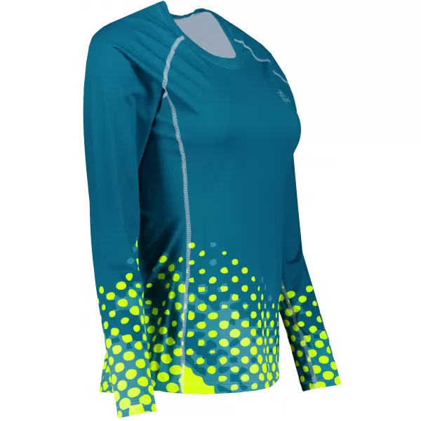  Frauen funktionales t -Shirt mit langen Ärmeln Premium ALTISPORT VOJ/ALW109TR03 EMERALD/FLUO GELB 