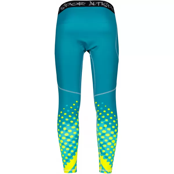  Lange Premium-Sportleggings für Herren ALTISPORT VOJ/ALM109LEG01 SMARAGD-FLUO 