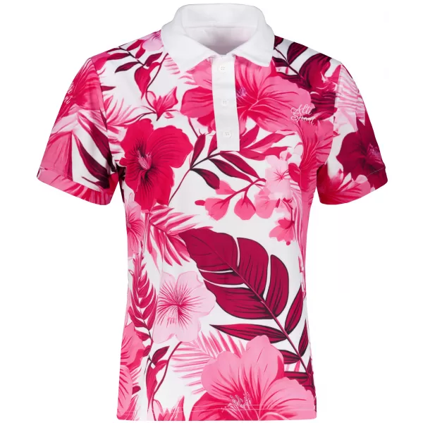  Frauenfunktional T -Shirt mit Premiumkragen ALTISPORT VOJ/ALW111TR05 ROSA BLUMEN 
