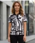 Frauenfunktional T -Shirt mit Premiumkragen ALTISPORT VOJ/ALW111TR05 SCHWARZ-WEIß
