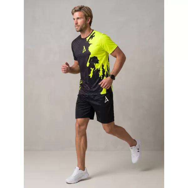  Männer funktionaler T -Shirt Premium ALTISPORT VOJ/ALM112TR01 SCHWARZFLUO GELB 