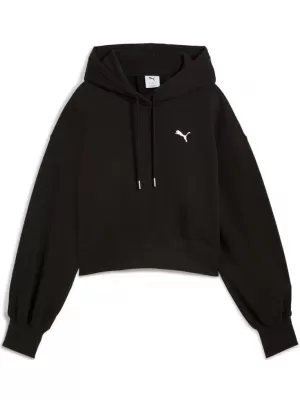 Damen Sweatshirt PUMA WARDROBE ESS RELAXED CROPPED HOODIE TR 629746-01 SCHWARZ