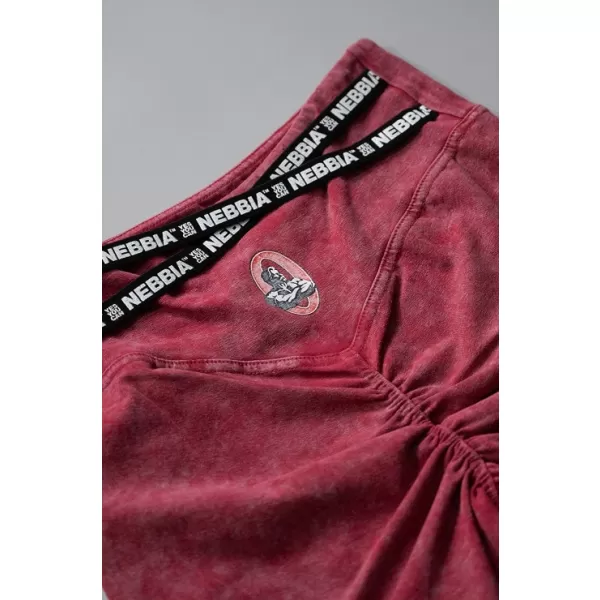  Gewaschene Leggings-Shorts mit hoher Taille HERITAGE 780 RED Nebbia 
