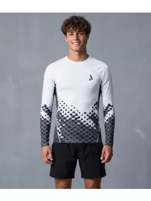 Funktionelle Kompression t -Shirt von Männern mit langarmiger Prämie ALTISPORT VOJ/ALM109TR03 WEIß