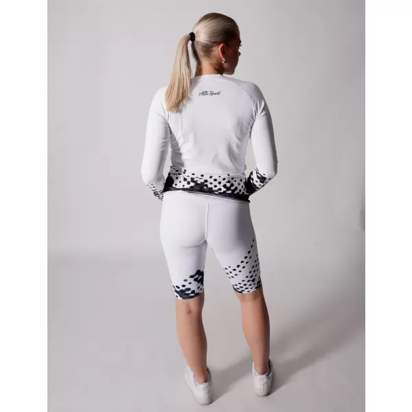  Frauen funktionales t -Shirt mit langen Ärmeln Premium ALTISPORT VOJ/ALW109TR03 WEIß -UND -SCHWARZ 