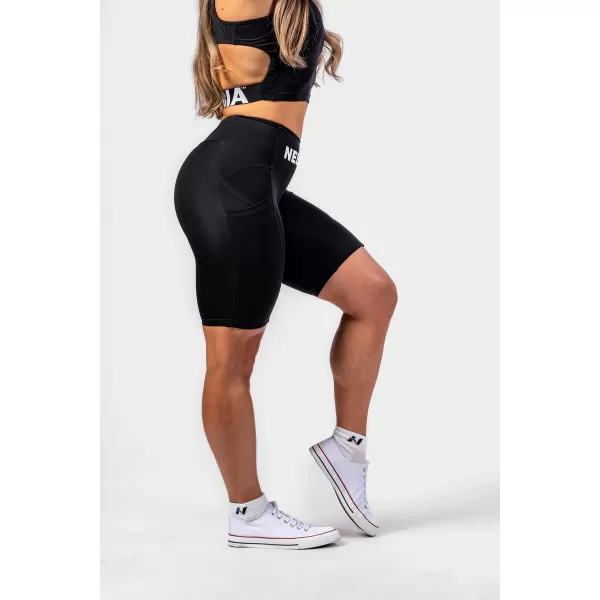  GYM THERAPY 628 SCHWARZ Nebbia 10 Zoll Radhose mit hoher Taille 