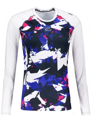 Frauen funktionales t -Shirt mit langen Ärmeln Premium ALTISPORT VOJ/ALW110TR03 VIOLETT -WEIß