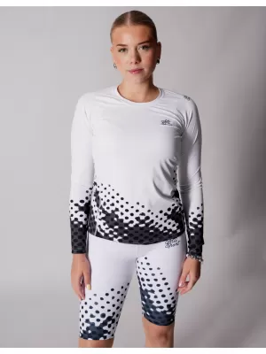 Frauen funktionales t -Shirt mit langen Ärmeln Premium ALTISPORT VOJ/ALW109TR03 WEIß -UND -SCHWARZ